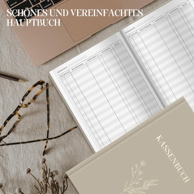 Detalle de BIROYAL Kassenbuch A5 mit 120 Seiten – Haushaltsbuch & Budget Planner für Einnahmen und Ausgaben