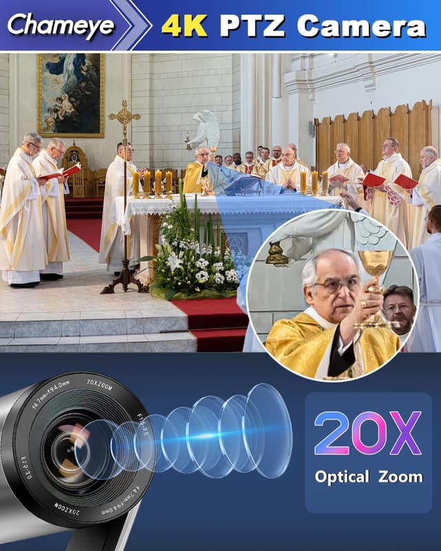 Thumbnail 4 de Chameye C420 Caméra PTZ 4K Zoom 20x
