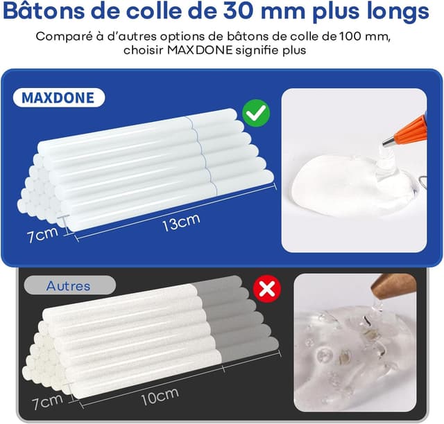 Detalle de Pistolet à Colle Chaude 20W 30pcs 7 mm