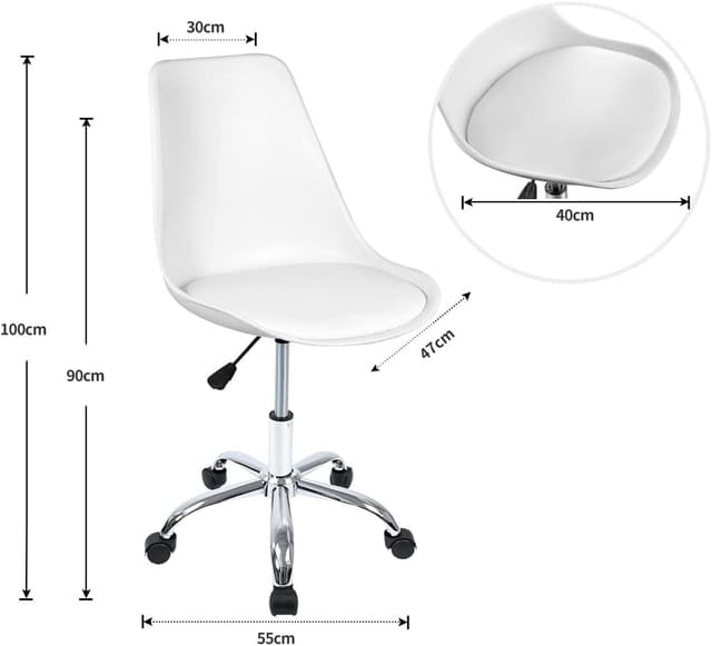 Detalle de Silla de escritorio sin reposabrazos, altura regulable