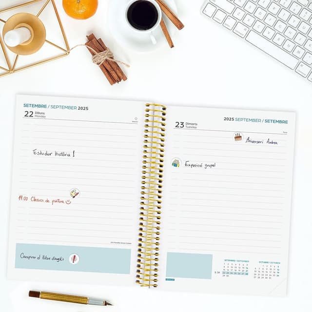 Detalle de Finocam Agenda Secundaria 1 día página Curso 2025–2026