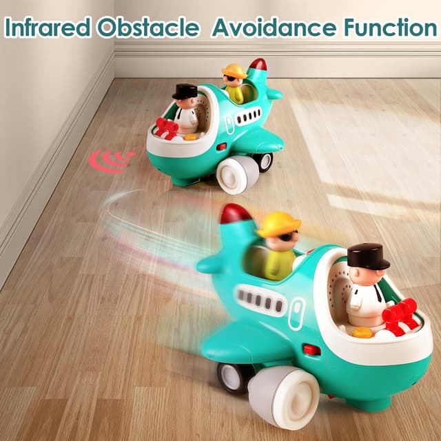 Detalle de iPlay iLearn Baby Airplane RC Toy (Remote Control + Automatic Obstacle Avoidance) for Toddlers 2–4