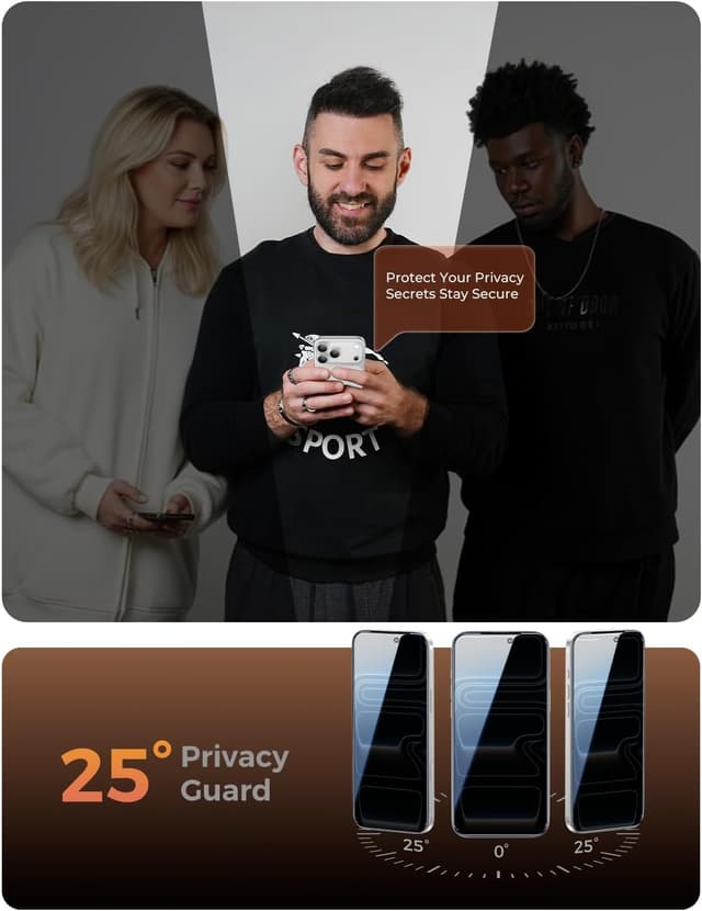 Detalle de iPhone 17 Pro privacy screen protector