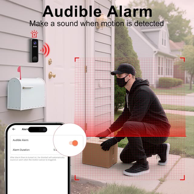 Thumbnail 2 de Video Doorbell Camera Wireless with Ringer Chime 2K Door Bell