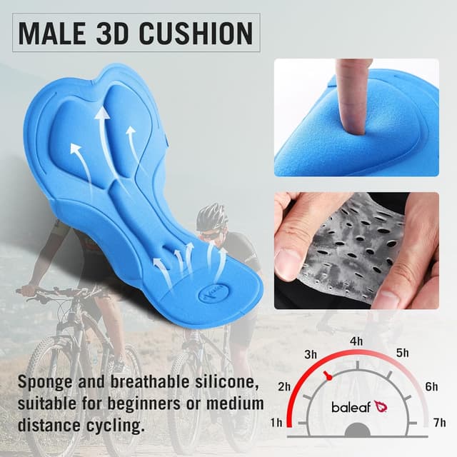 Thumbnail 6 de baleaf Herren-Radunterhose mit Sitzpolster und schnelltrocknender Funktionshose