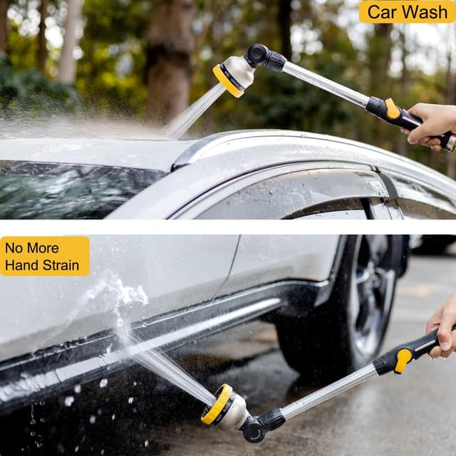 Detalle 2 de FANHAO 45cm Metal Watering Lance with 9 Spray Patterns and Thumb Flow Control (Yellow)