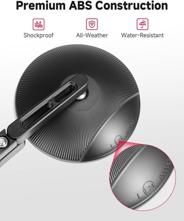 Detalle 2 de Lot de 2 rétroviseurs moto KEMIMOTO CNC homologués E24, pivotants 360° pour guidon 22 mm