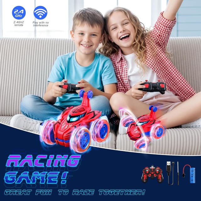 Detalle de Ophy Spider Car, auto telecomandata RC con rotazione 360° e luci LED