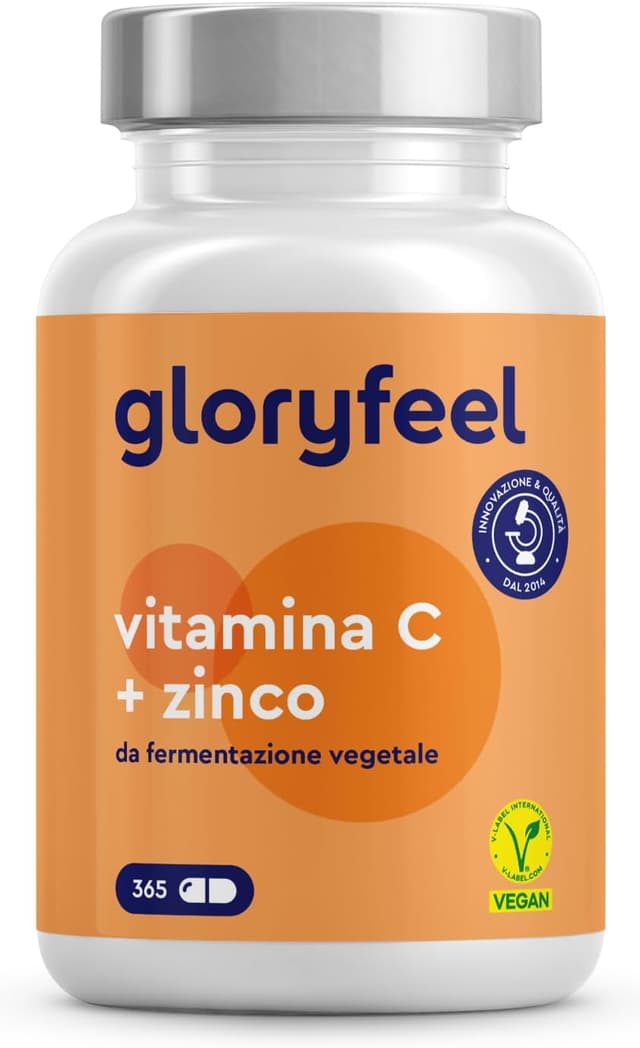Detalle de Vitamina C 500 mg + Zinco 10 mg 365 capsule vegan (scorta 1 anno) con ascorbato di calcio