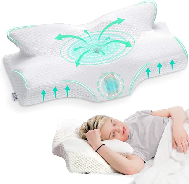 Imagen de Elviros Almohada Cervical Viscoelástica 💤 Soporte Cuello Ergonómico en OfertitasTOP