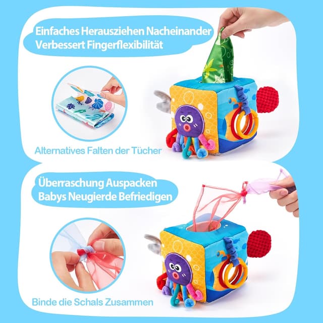 Detalle de hahaland Baby Spielzeug Tissue Box 6 Monate