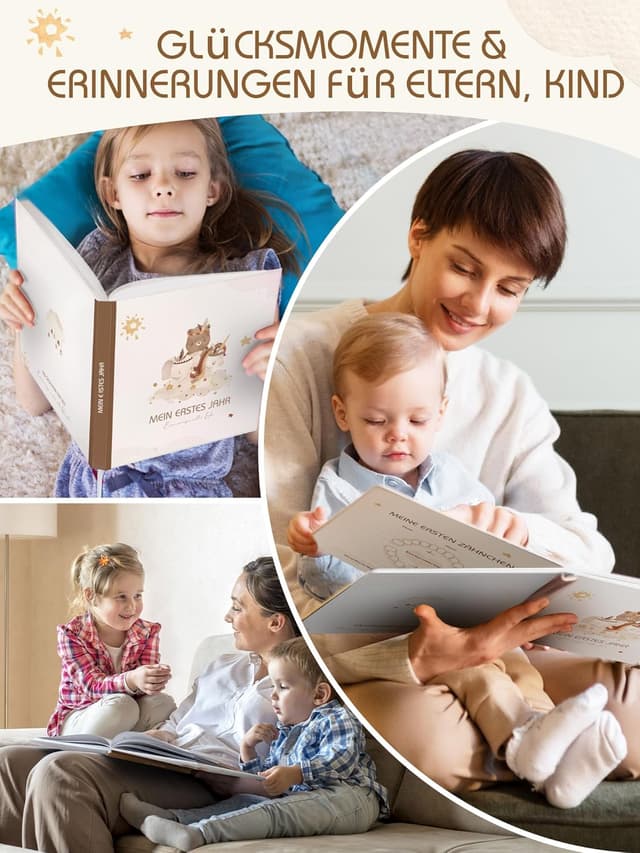 Thumbnail 6 de Babybuch „Mein erstes Jahr“ – Babyalbum Erinnerungsbuch für das 1. Lebensjahr im Boho-Stil (21,5 x 21,5 cm)