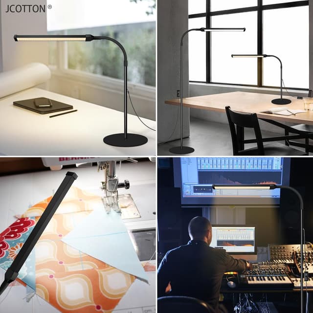 Detalle de Lampadaire LED JCOTTON pour salon : lumière froide/chaude, intensité réglable et col flexible