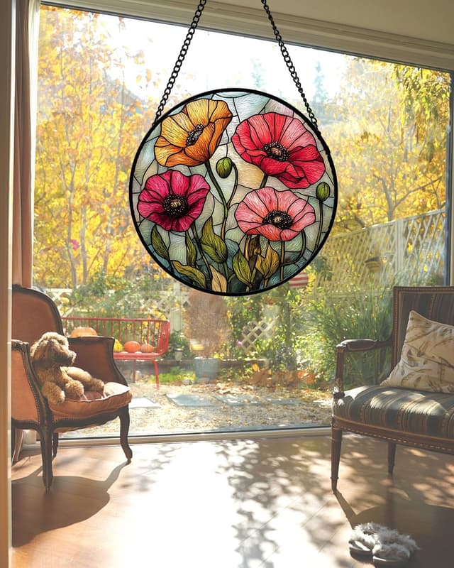Imagen de AMDERVEN Stained Glass Suncatcher Sun Catcher 9.8 in en OfertitasTOP