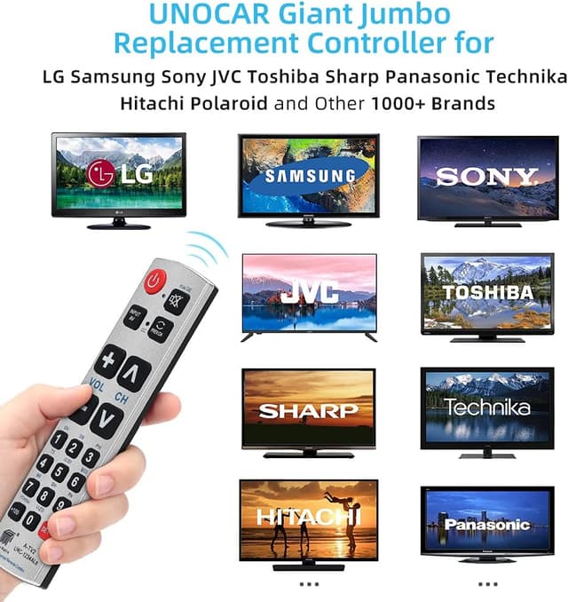 Detalle de UNOCAR Big Button Universal Remote for TVs