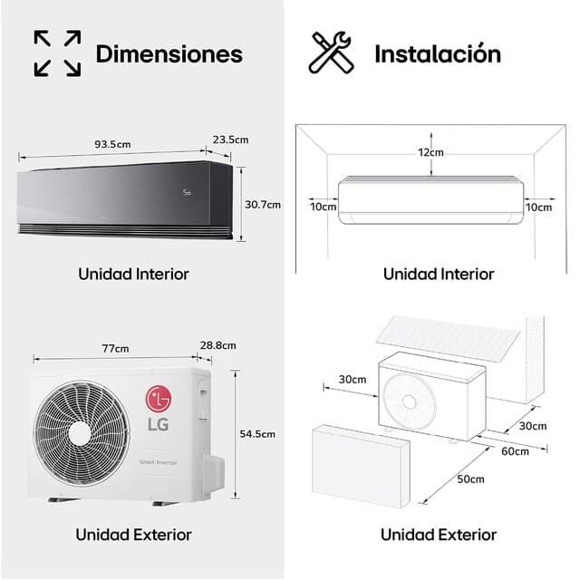 Detalle 2 de LG MIRROR09X.SET Aire acondicionado 2.150 frig/h