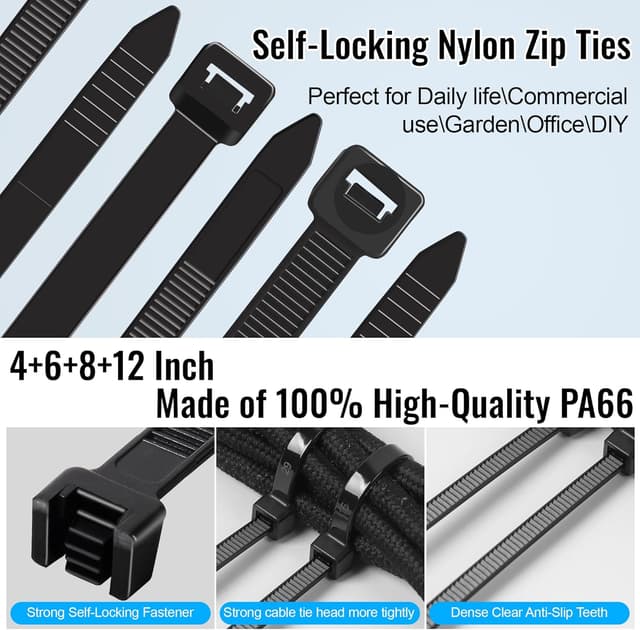 Thumbnail 2 de Fascette Elettricista Nero 400 pezzi 100/150/200mm