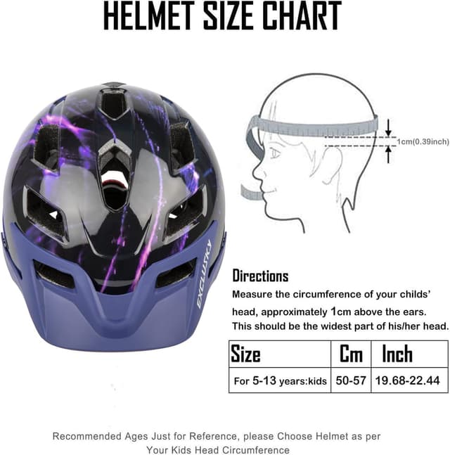 Detalle 2 de Exclusky Kinder-Fahrradhelm für Jungen und Mädchen (50–57 cm, ab 5–13 Jahre) mit Visier und verstellbar