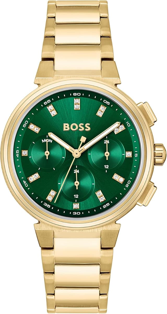 Detalle de BOSS Multi Zifferblatt Quarz Damen Uhr Kollektion ONE 1502679 mit goldfarbenem Edelstahlarmband