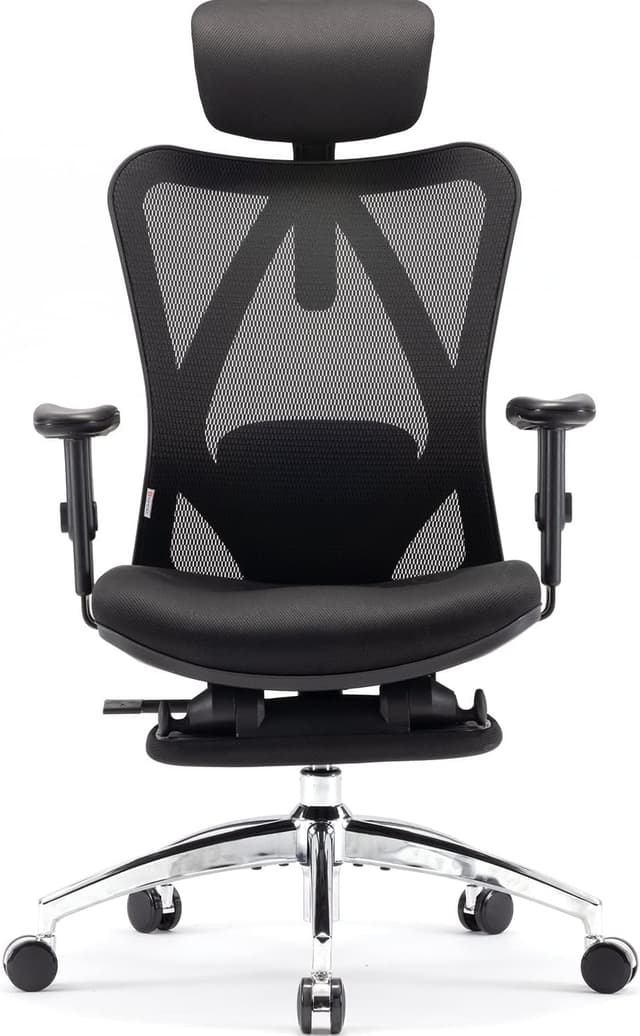 Detalle de SIHOO M18M156 chaise de bureau ergonomique avec repose-pieds et appui-tête noir