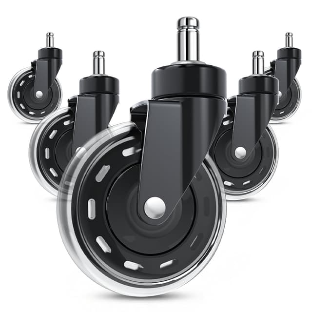Detalle de COSYLAND 5 roulettes de chaise de bureau 10 x 22 mm, silencieuses et pivotantes 360°