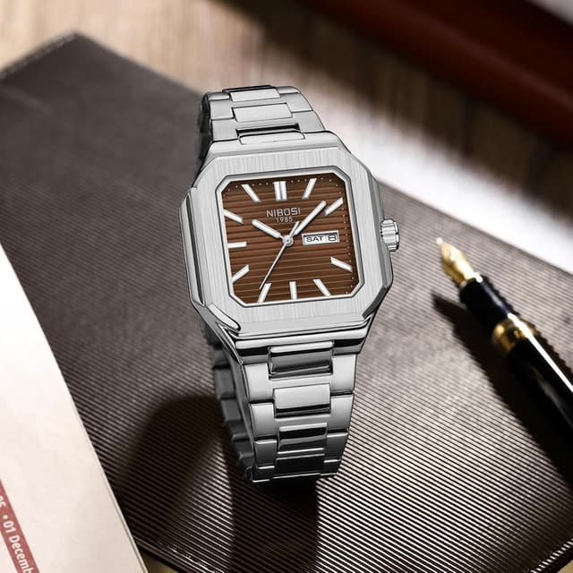 Detalle 2 de NIBOSI orologio uomo quadrato analogico