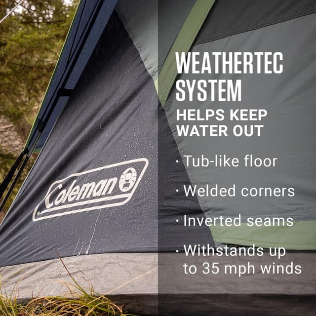 Detalle de Coleman Skydome Dark Room Tent (4/6/8/10 Person) with Rainfly, 5-Minute Setup