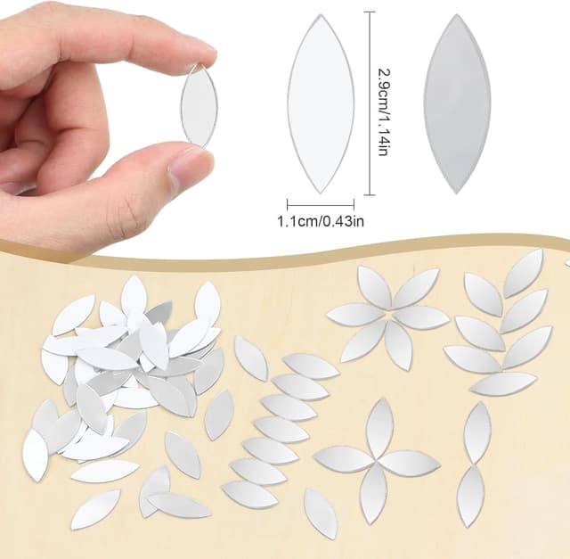 Thumbnail 1 de TAIANJI 300 pcs Mirror Wall Stickers — Leaf Shape 🪞
