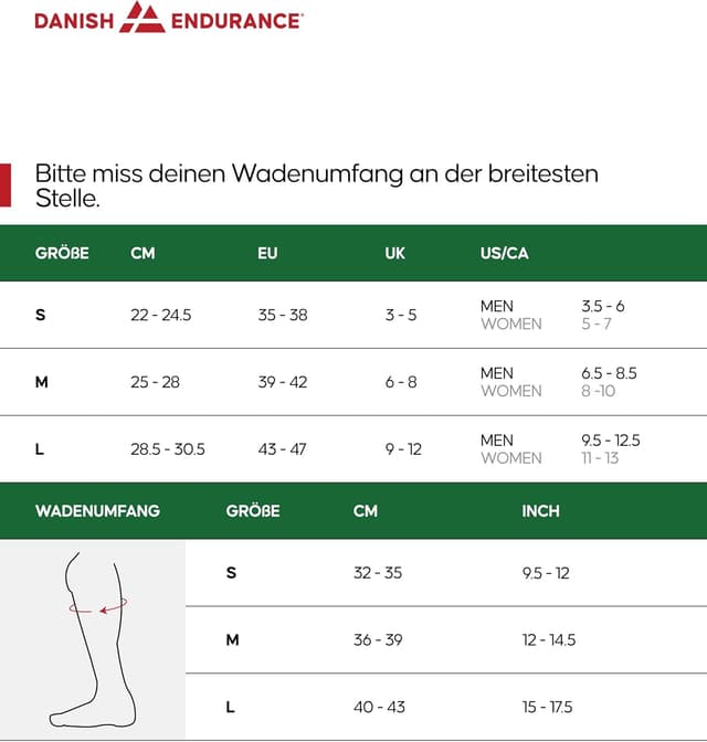Detalle 2 de DANISH ENDURANCE Medizinische Kompressionsstrümpfe aus Bio-Baumwolle (14–18 mmHg) – Stützstrümpfe für Flug, Schwangerschaft & Sport