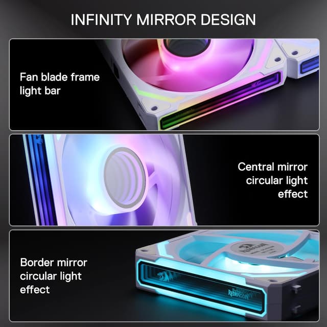 Detalle 2 de Redragon GCF012 ventola PC da 120 mm ARGB 5 V con PWM 4 pin e collegamento a margherita