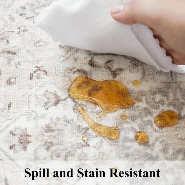 Thumbnail 4 de 2.6x12 Beige Washable Hallway Runner Rug