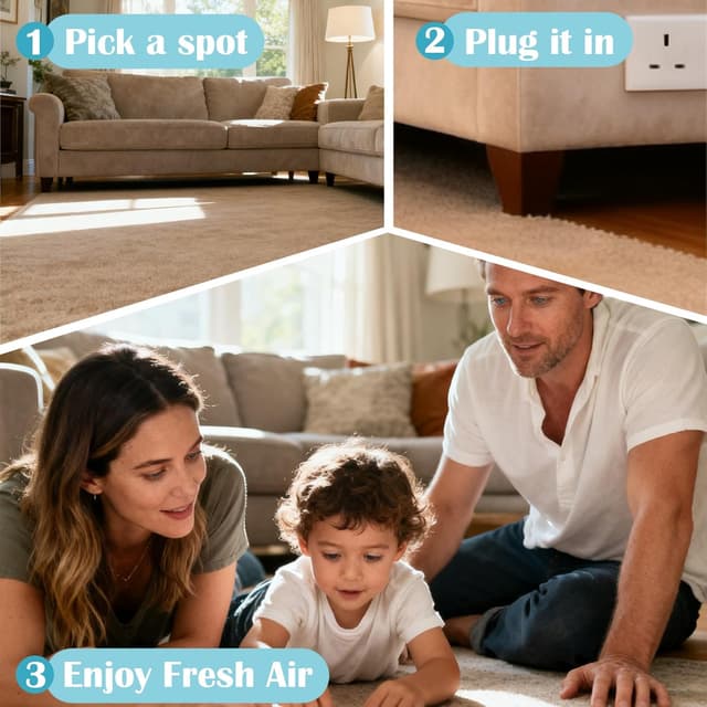 Detalle 2 de Ionic plug-in ionic air purifier for bedroom & home (2 pack) with negative ion filter