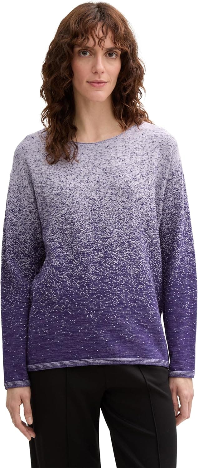 Thumbnail 6 de TOM TAILOR Pullover donna in cotone biologico con sfumatura spray