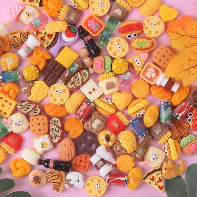 Detalle 2 de DULEFUN 100pcs Miniature Foods & Drink Bottles Toy Set for Dollhouse Pretend Play