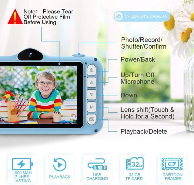 Detalle 2 de ITSHINY Kinderkamera 3,5 Zoll 12 MP