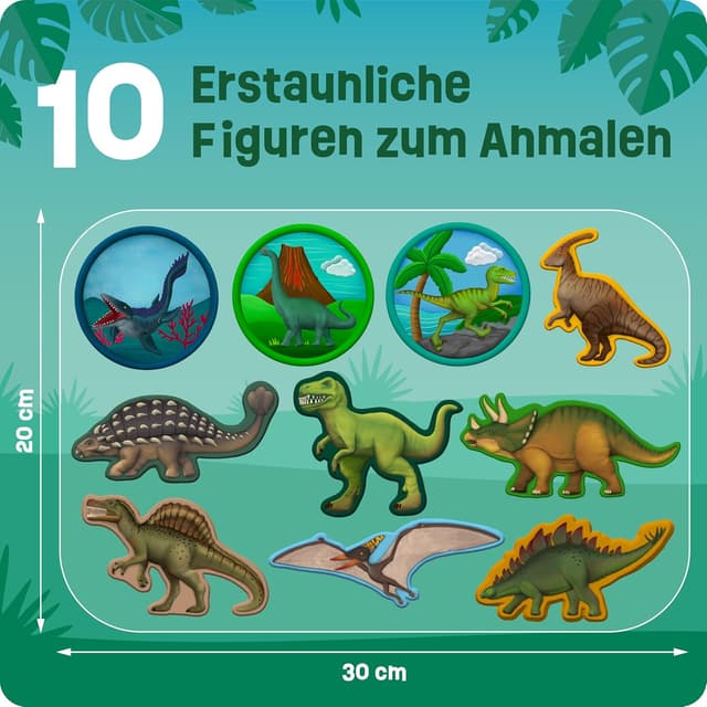 Detalle de Smowo® Dino-Gipsfiguren-Set mit 10 Modellen – Gießen & Bemalen für Kinder