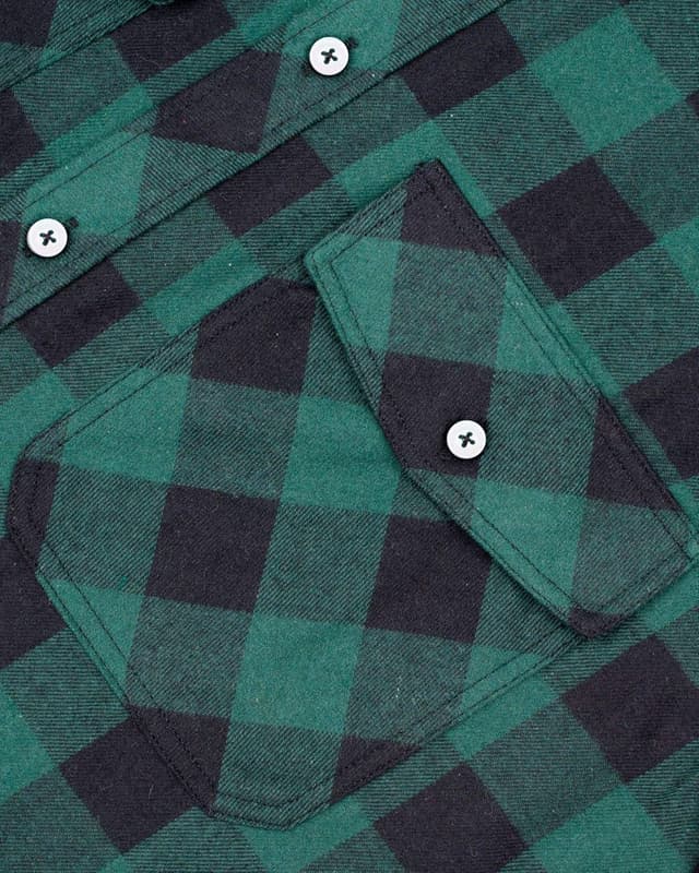 Detalle de siliteelon Herren Karo-Flanellhemd mit Brusttasche (Langarm, Regular Fit) aus Baumwolle