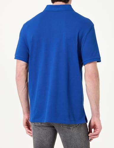 Detalle de Calvin Klein Polo SS Monogram de piqué LV040EM269 para hombre, azul Chase Blue