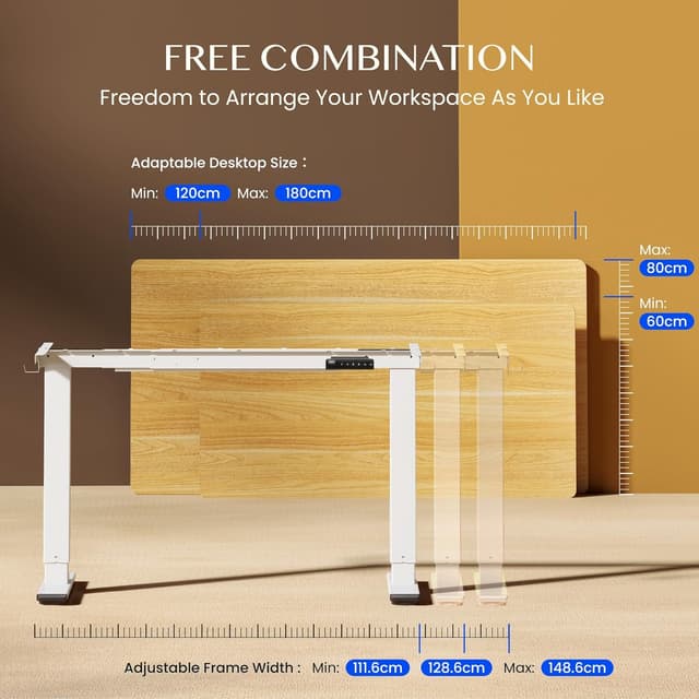 Thumbnail 6 de FLEXISPOT Bureau assis‑debout électrique 2 moteurs 100 kg