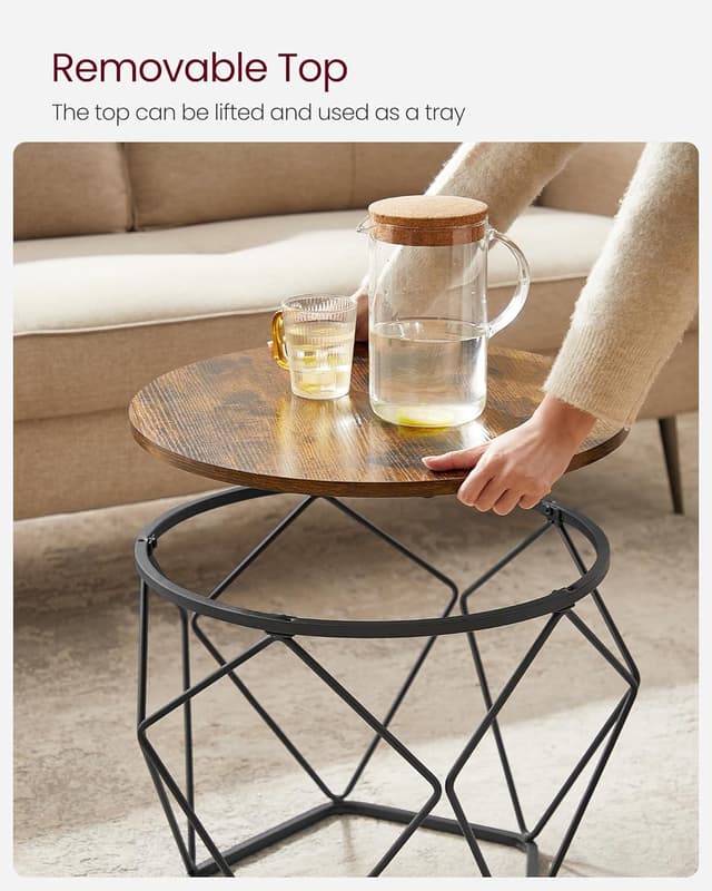 Detalle 2 de VASAGLE coffee tables set of 2 LET040B01