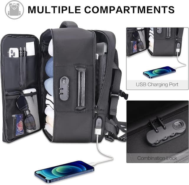 Detalle de YOUNGOA Mochila Cabina Avión 20L con Compartimento Pórtatil ✈