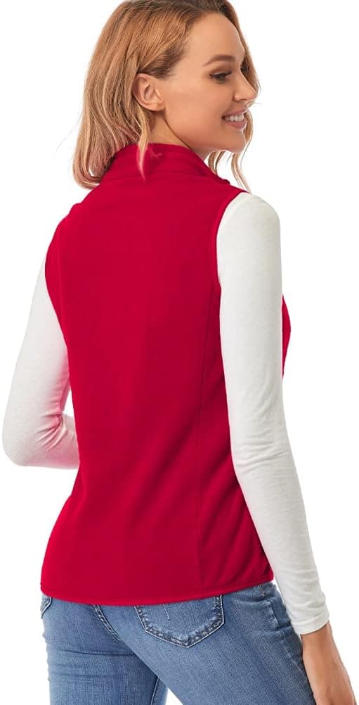 Detalle 2 de Gilet in pile da donna fuinloth con collo alto, zip e tasche