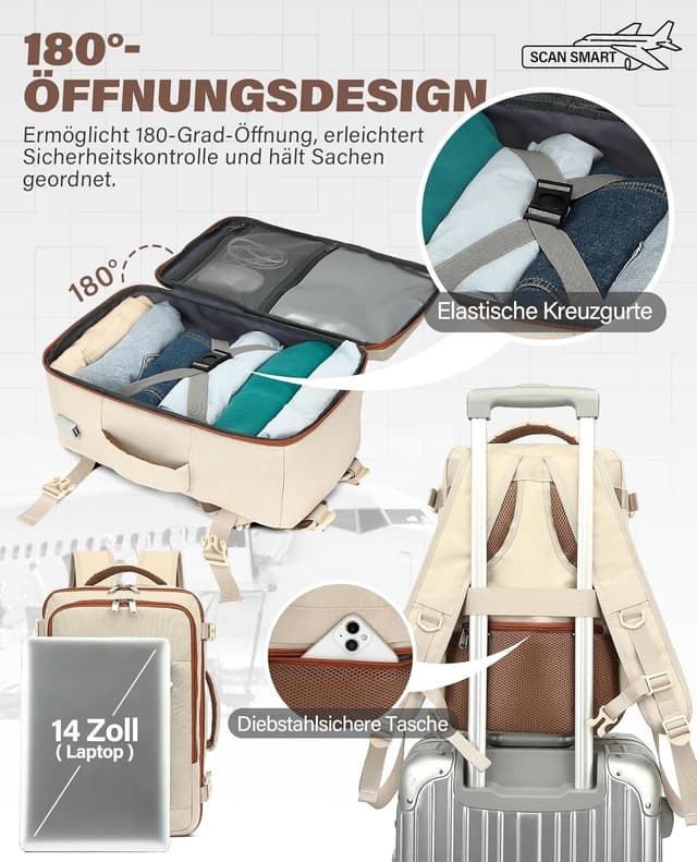 Thumbnail 5 de VANKEV Ryanair Handgepäck 40x20x25 14 Zoll