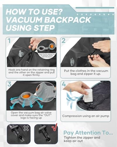 Thumbnail 6 de SZLX Mochila de vacío con bomba eléctrica y compartimento cabina (estilo Ryanair) para viajes