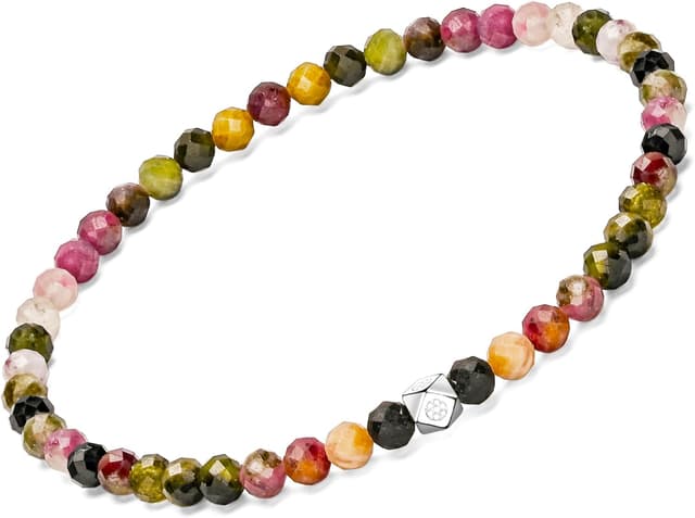 Detalle de Edelstein Armband 925 Silber 4 mm Perlen