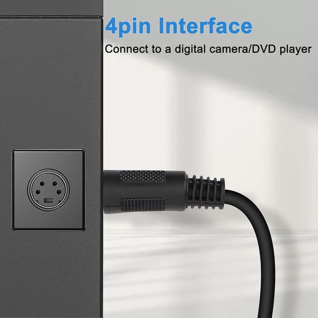 Detalle de XMSJSIY S-Video (SVHS) Male-to-Male 4 Pin Mini-Din Extension Cable, 1m