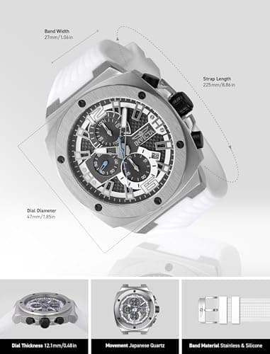 Detalle de Invicta Racing 48163: reloj de cuarzo para hombre en acero inoxidable de 47 mm