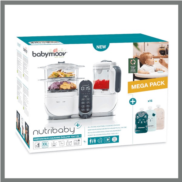 Detalle de Babymoov Nutribaby Plus 5 en 1 Robot Cocina con 15 Pouches