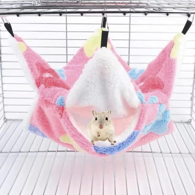 Thumbnail 6 de QeeHeng Small Animal Hanging Hammock Pink