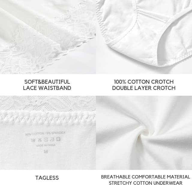 Detalle 2 de Wealurre Bragas Mujer Cintura Alta 5 unidades